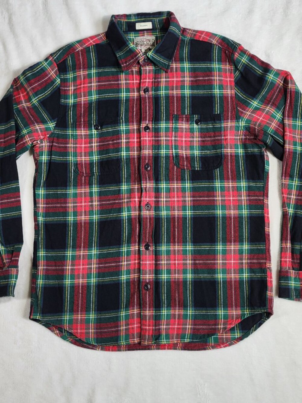 J. Crew Men's Midweight flannel workshirt in patchwork - Size Medium